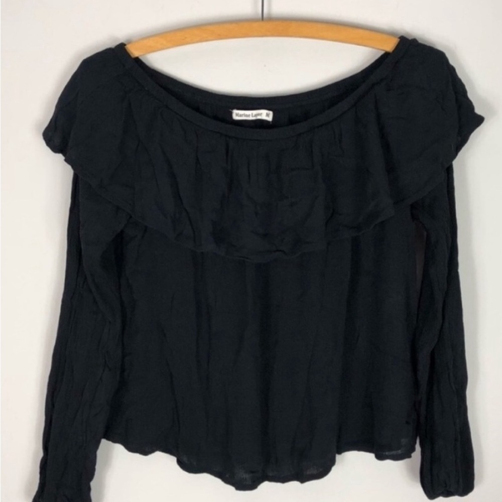 Marine Layer Hudson Black Off the Shoulder Sz L